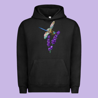 Dragonfly With Lavender Urban Hoodie Designed By Lillyallendesigns