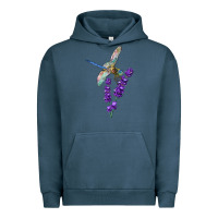Pigment Midnight Navy Dragonfly With Lavender Urban Hoodie - LillyAllenDesigns