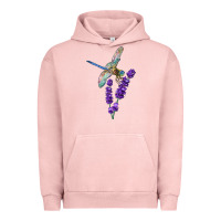 Pigment Salmon Dragonfly With Lavender Urban Hoodie - LillyAllenDesigns