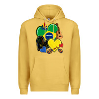 Antique Gold brazil hearts Premium Hoodie - NancyCooperArtShop