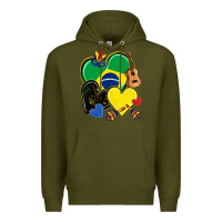Army Green brazil hearts Premium Hoodie - NancyCooperArtShop