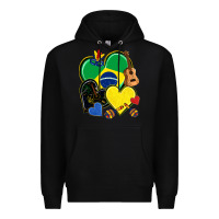 Black brazil hearts Premium Hoodie - NancyCooperArtShop