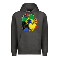 Charcoal Heather brazil hearts Premium Hoodie - NancyCooperArtShop