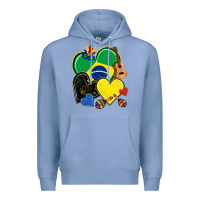 Colony Blue brazil hearts Premium Hoodie - NancyCooperArtShop