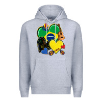 Heather Grey brazil hearts Premium Hoodie - NancyCooperArtShop