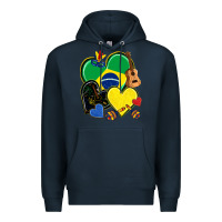 Navy brazil hearts Premium Hoodie - NancyCooperArtShop