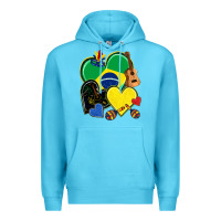 Ocean Blue brazil hearts Premium Hoodie - NancyCooperArtShop