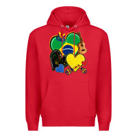 Red brazil hearts Premium Hoodie - NancyCooperArtShop
