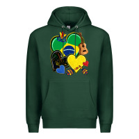 Sports Green brazil hearts Premium Hoodie - NancyCooperArtShop