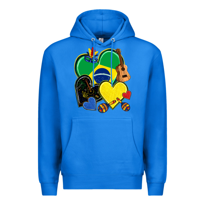 Brazil Hearts Premium Hoodie by NancyCooperArtShop | Teevron