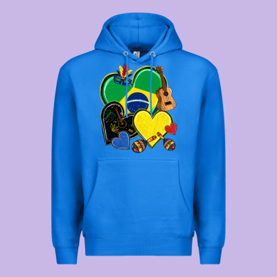 Brazil Hearts Premium Hoodie Designed By Nancycooperartshop