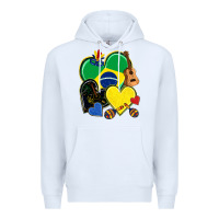 White brazil hearts Premium Hoodie - NancyCooperArtShop