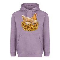 Lavender chicken with sunflowers Heavyweight Hoodie - RanaPortraitStore