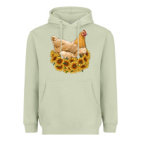 Matcha chicken with sunflowers Heavyweight Hoodie - RanaPortraitStore