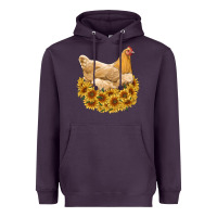 Plum chicken with sunflowers Heavyweight Hoodie - RanaPortraitStore