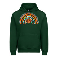 Forest Green turquoise thanksgiving turkey rainbow Urban Hoodie - Jasminsmagicworld