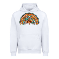 White turquoise thanksgiving turkey rainbow Urban Hoodie - Jasminsmagicworld