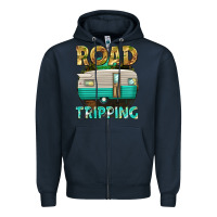 Navy road tripping Zipper Hoodie - texasbilliewilder