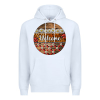 White ladybug welcome ornament Premium Hoodie - BarkalooDesign