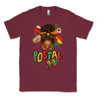 Burgundy juneteenth afro messy bun postal girl Classic Tee - texasbilliewilder