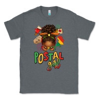 Charcoal Heather juneteenth afro messy bun postal girl Classic Tee - texasbilliewilder
