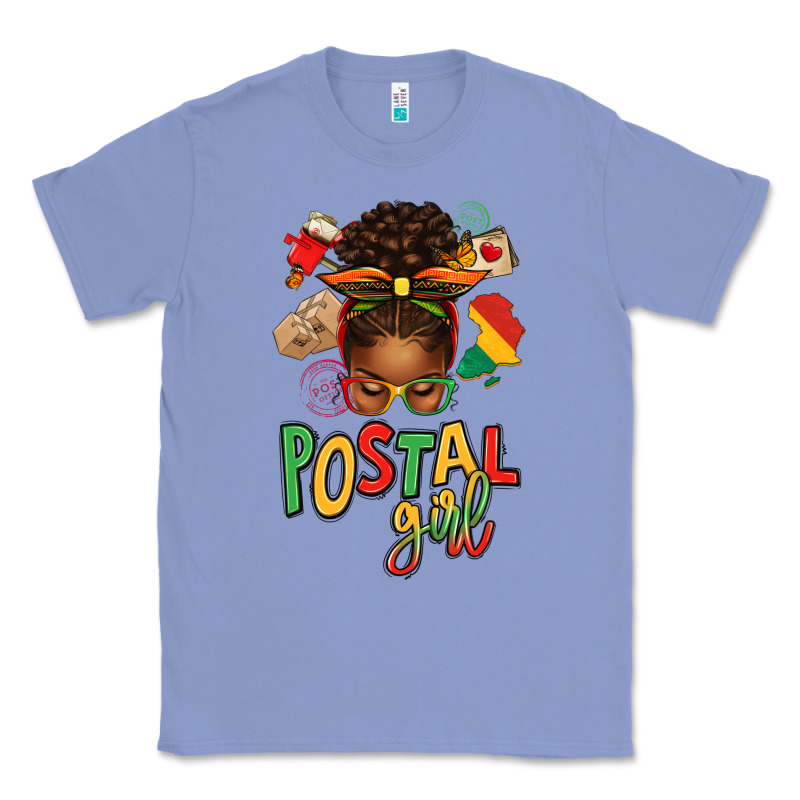 Juneteenth Afro Messy Bun Postal Girl Classic Tee by texasbilliewilder | Teevron