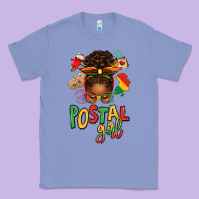 Juneteenth Afro Messy Bun Postal Girl Classic Tee Designed By Texasbilliewilder
