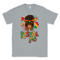 Heather Grey juneteenth afro messy bun postal girl Classic Tee - texasbilliewilder