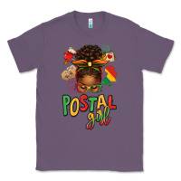 Lavender juneteenth afro messy bun postal girl Classic Tee - texasbilliewilder