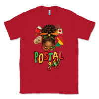Red juneteenth afro messy bun postal girl Classic Tee - texasbilliewilder