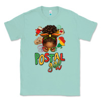 Seafoam juneteenth afro messy bun postal girl Classic Tee - texasbilliewilder