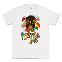 White juneteenth afro messy bun postal girl Classic Tee - texasbilliewilder