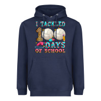 Navy i tackled 100 days of school volleyball Heavyweight Hoodie - Zillion Design Studio