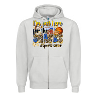 Dove Grey im just here for the snacks sports sister Zipper Hoodie - Zillion Design Studio