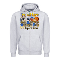 Heather Grey im just here for the snacks sports sister Zipper Hoodie - Zillion Design Studio