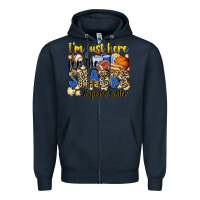Navy im just here for the snacks sports sister Zipper Hoodie - Zillion Design Studio