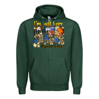 Sports Green im just here for the snacks sports sister Zipper Hoodie - Zillion Design Studio