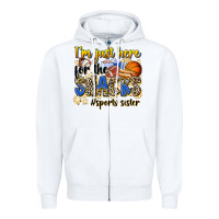 White im just here for the snacks sports sister Zipper Hoodie - Zillion Design Studio