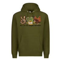 Army Green Peace Love New Hampshire Red Chicken Premium Hoodie - LillyAllenDesigns