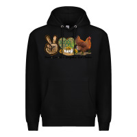 Black Peace Love New Hampshire Red Chicken Premium Hoodie - LillyAllenDesigns