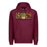 Burgundy Peace Love New Hampshire Red Chicken Premium Hoodie - LillyAllenDesigns
