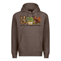 Coffee Peace Love New Hampshire Red Chicken Premium Hoodie - LillyAllenDesigns