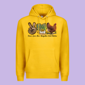 Peace Love New Hampshire Red Chicken Premium Hoodie Designed By Lillyallendesigns