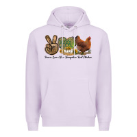 Lilac Peace Love New Hampshire Red Chicken Premium Hoodie - LillyAllenDesigns