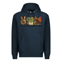 Navy Peace Love New Hampshire Red Chicken Premium Hoodie - LillyAllenDesigns
