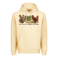 Pina Colada Peace Love New Hampshire Red Chicken Premium Hoodie - LillyAllenDesigns