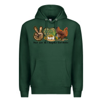 Sports Green Peace Love New Hampshire Red Chicken Premium Hoodie - LillyAllenDesigns