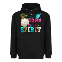 Black small town big spirit volleyball Heavyweight Hoodie - Zillion Design Studio