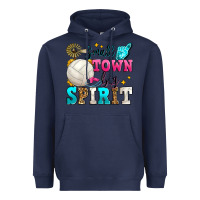 Navy small town big spirit volleyball Heavyweight Hoodie - Zillion Design Studio
