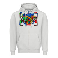 Dove Grey autism mom checkered flag Zipper Hoodie - Zillion Design Studio